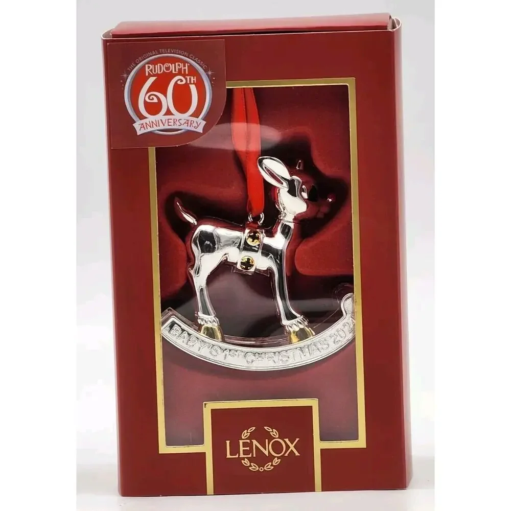 Lenox 2024 Baby's 1ST Christmas Rudolph the Red Nosed Reindeer Ornament NEW